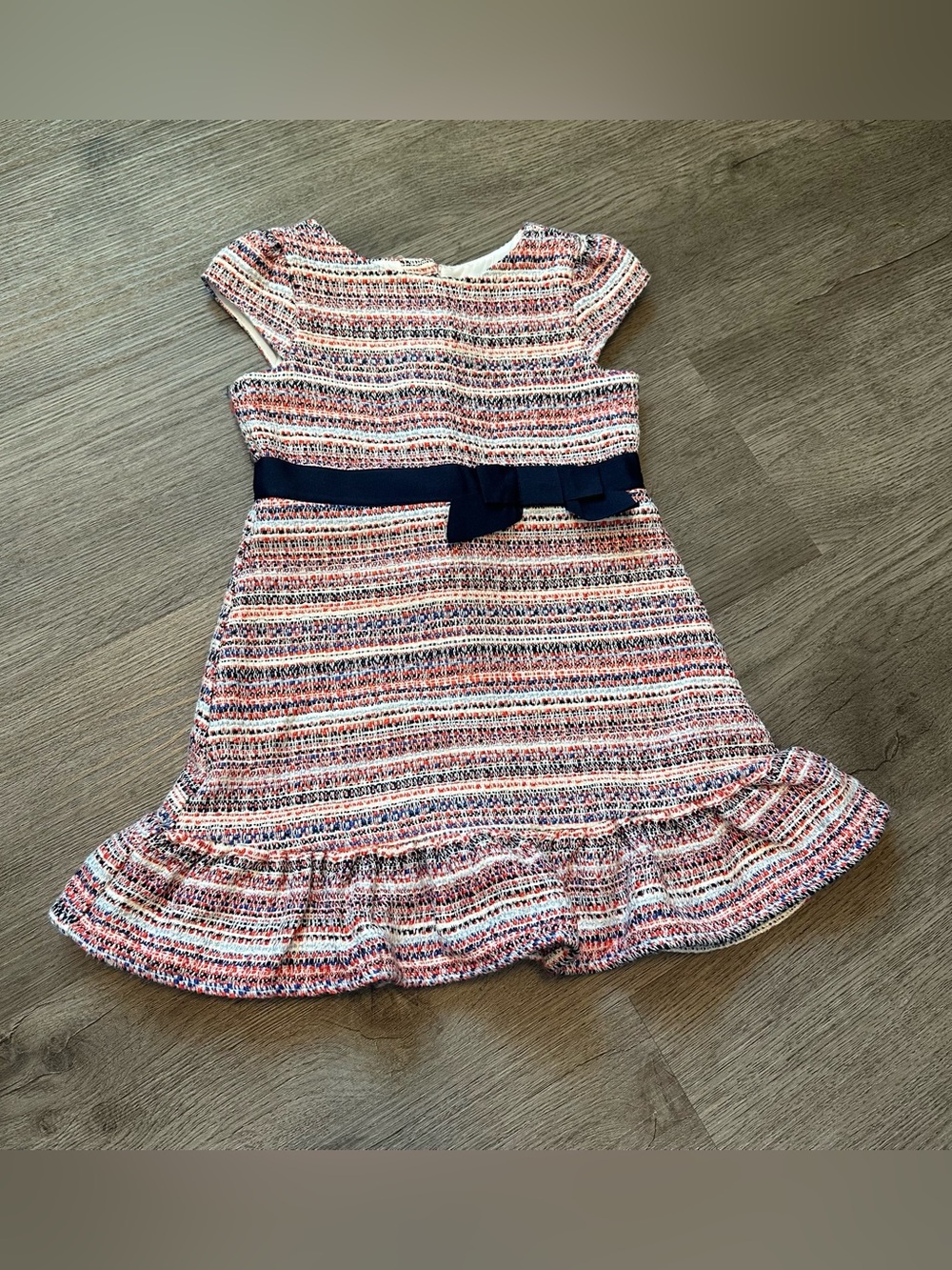 Janie & Jack navy and red tweed dress